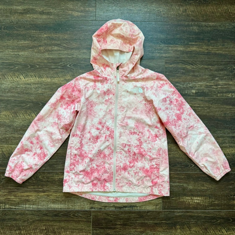 North Face Girls pink tie-dye Jacket Size Large